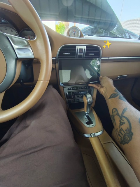 Car interior and tablet